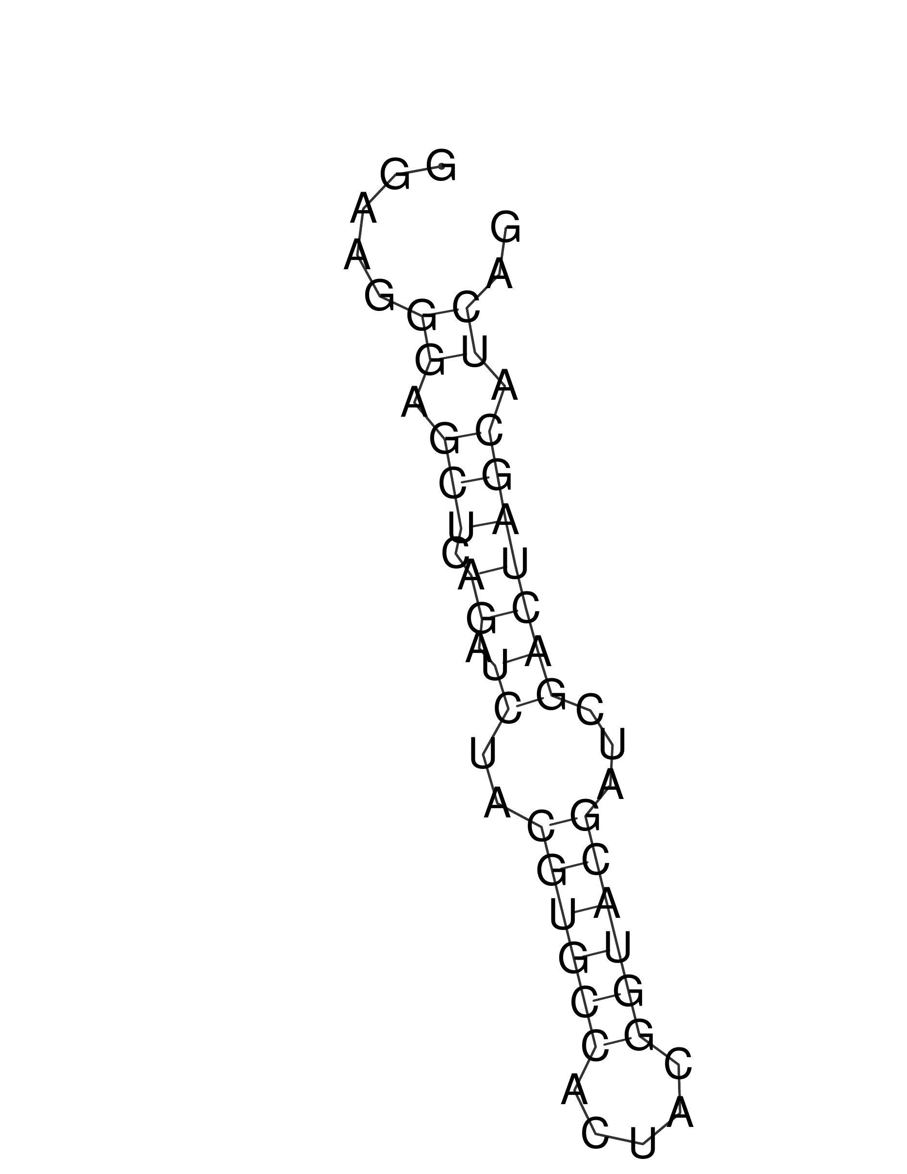 RNA aptamer secondary structure diagram and mountain plot